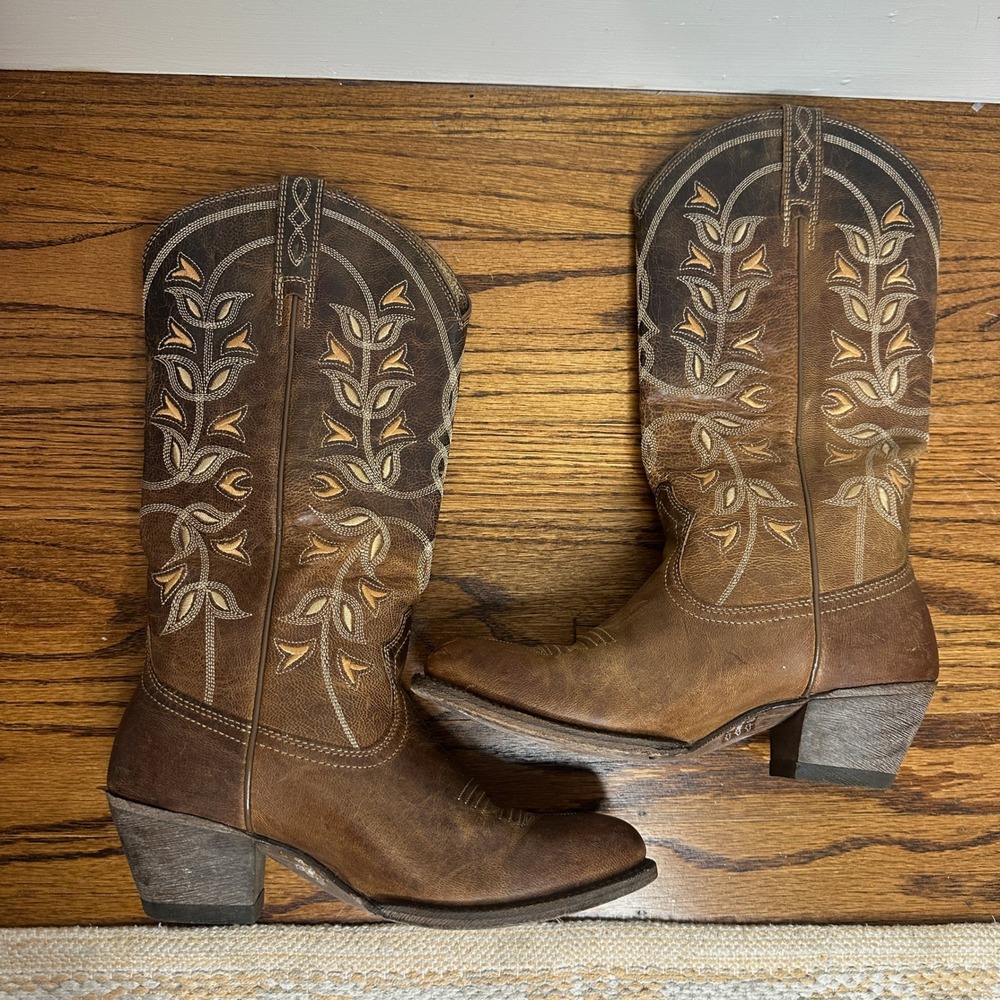 Ariat Women's Desert Holly Western Boots in Pearl Brown Leather Cowgirl 6.5B - Picture 3 of 9
